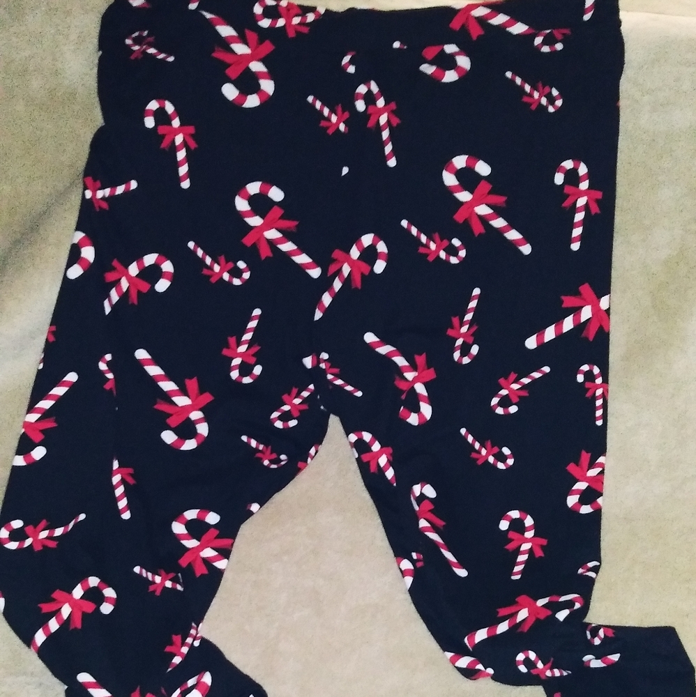 Women's 2x Christmas candy cane leggings